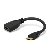 Mini HDMI-compatible to HDMI-compatible Male-Female Adapter Cable Convertor