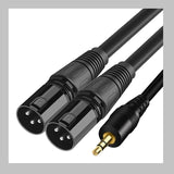 XLR Cable 3.5mm to XLR Aux Audio Cord TRS Stereo Male to 2XLR Male 1-5m