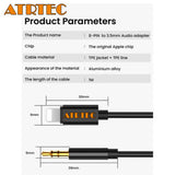 3,5mm Aux Kabel Klinke Stecker für iPhone 6/7/8/X/XR/XS/11/12/13/14 1M