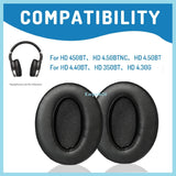 Ohrpolster kompatibel mit Sennheiser HD 450BT, HD 4.50BT, HD 4.50BTNC (Schwarz)