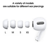 Earplugs for Apple AirPods PRO / PRO 2 Tips Silicone Size Set XS-L White