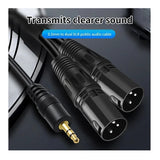 XLR Cable 3.5mm to XLR Aux Audio Cord TRS Stereo Male to 2XLR Male 1M