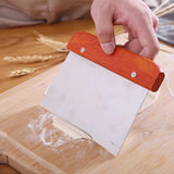 Stainless Steel Pasty Cutters Noodle Knife Cake Scraper with Scale Baking