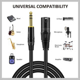 Klinke 6,35 TRS auf XLR Kabel, Symmetrisches 6,35 mm Stereo Klinke auf XLR 1M