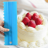 4Pcs/Set Plastic Double Sided Tooth Cake Scraper Pattern Cream Scraper
