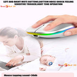 USB WLAN Maus für Computer Notebook MAC Wiederaufladbare LED Weiß Grau Gray