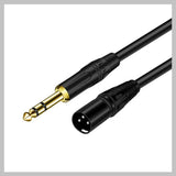 1M Klinke 6,35 TRS auf XLR Kabel, Symmetrisches 6,35 mm Stereo Klinke auf XLR