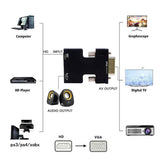 HDMI to VGA Adapter 1080p Converter HDTV for Beamer PC Laptop 3,5mm Audio cable