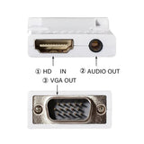 HDMI to VGA Adapter 1080p Converter HDTV for Beamer PC Laptop 3,5mm Audio cable