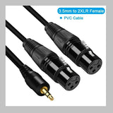 XLR Cable 3.5mm to XLR Aux Audio Cord TRS Stereo Male to 2XLR Male 1-5m