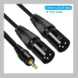 XLR Cable 3.5mm to XLR Aux Audio Cord TRS Stereo Male to 2XLR Male 1-5m
