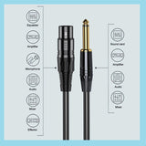3.5mm To Mini XLR Female Stereo Audio Cable TRS To 3-pin Mini XLR TRS 1/4 to XLR