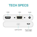 iPhone auf VGA Audio HDMI Adapter Für iPhone X 6 7 8 Plus iPad Konverter TOP