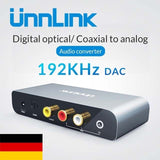 Digital optische/Koaxialfase auf Analog Audio Konverter Toslink RCA 192Khz DAC