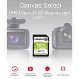 Kingston SD-Karte 128 GB, 64 GB, 32 GB, 16 GB, Speicherkarte, Klasse 10