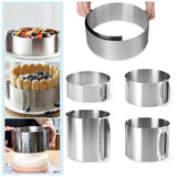 Cake Rings For Baking 430 Stainless Steel 6-30cm Rustproof Adjustable With Scale