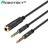 3,5-mm-Mikrofon-Headset-Audio-Splitter-Kabel Buchse auf 2 Stecker-Kopfhörerkabel