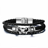 Lucky Vintage Leder Armband Spielkarte Charm Multilayer Armreif für Herren Men