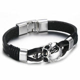 Lucky Vintage Leder Armband Spielkarte Charm Multilayer Armreif für Herren Men
