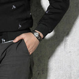 Lucky Vintage Leder Armband Spielkarte Charm Multilayer Armreif für Herren Men