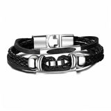 Lucky Vintage Leder Armband Spielkarte Charm Multilayer Armreif für Herren Men