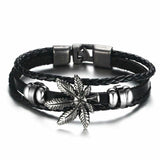 Lucky Vintage Leder Armband Spielkarte Charm Multilayer Armreif für Herren Men