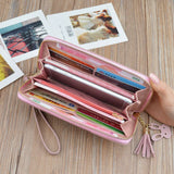 Leder Geldbeutel Frauen lange Geldbörse Portemonnaie Kartenhalter women wallet