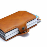 Leder Kartenhalter Kartenetui RFID Geldklammer Geldbeutel Cardholder Case Wallet