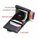 Leder Kartenhalter Kartenetui RFID Geldklammer Geldbeutel Cardholder Case Wallet