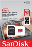 SanDisk Ultra Micro SD Card Memory Card 32GB 64GB 128GB + Adapter