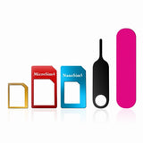 5 in1 Nano Micro Standard Sim Kartenadapter Kit Konverterfach offen Nadel