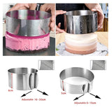 Cake Rings For Baking 430 Stainless Steel 6-30cm Rustproof Adjustable With Scale
