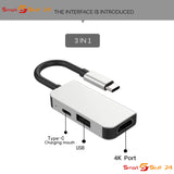 3in1 USB-C to 4K Video Cable OTG Converter for Notebook Mac Chromebook Top