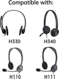 2 Paar Ohrpolster Schaumstoff für Logitech H330/H340/H110/H111H390/H600/H609/H7