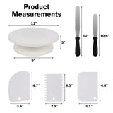 Cake Decorating Kit 6pcs Cake Turntable with 2 Frosting Straight Angled Spatula