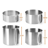 Cake Rings For Baking 430 Stainless Steel 6-30cm Rustproof Adjustable With Scale