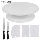 Cake Decorating Kit 6pcs Cake Turntable with 2 Frosting Straight Angled Spatula