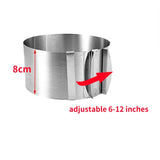 Cake Rings For Baking 430 Stainless Steel 6-30cm Rustproof Adjustable With Scale