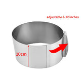 Cake Rings For Baking 430 Stainless Steel 6-30cm Rustproof Adjustable With Scale
