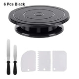 Cake Decorating Kit 6pcs Cake Turntable with 2 Frosting Straight Angled Spatula