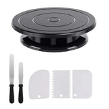 Cake Decorating Kit 6pcs Cake Turntable with 2 Frosting Straight Angled Spatula