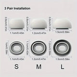 Ear pads for AirPods PRO / PRO 2, ear caps earplugs 3 pairs S/M/L white