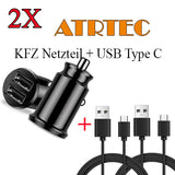 2X 5A Schnellladegerät Mini Dual USB Autoladegerät + Kabel für Handy Top Quality