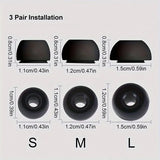 Ohrpolster für AirPods PRO / PRO 2, Ohrkappen Ohrstöpsel 3 paar S/M/L Schwarz