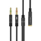 3,5-mm-Mikrofon-Headset-Audio-Splitter-Kabel Buchse auf 2 Stecker-Kopfhörerkabel