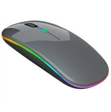 USB WLAN Maus für Computer Notebook MAC Wiederaufladbare LED Weiß Grau Gray