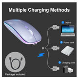 Drahtlose Mause Wiederaufladbare Maus LED Wireless+Bluetooth Mouse RGB optical