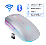 Drahtlose Mause Wiederaufladbare Maus LED Wireless+Bluetooth Mouse RGB optical