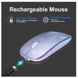 Drahtlose Mause Wiederaufladbare Maus LED Wireless+Bluetooth Mouse RGB optical