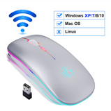 Drahtlose Mause Wiederaufladbare Maus LED Wireless+Bluetooth Mouse RGB optical